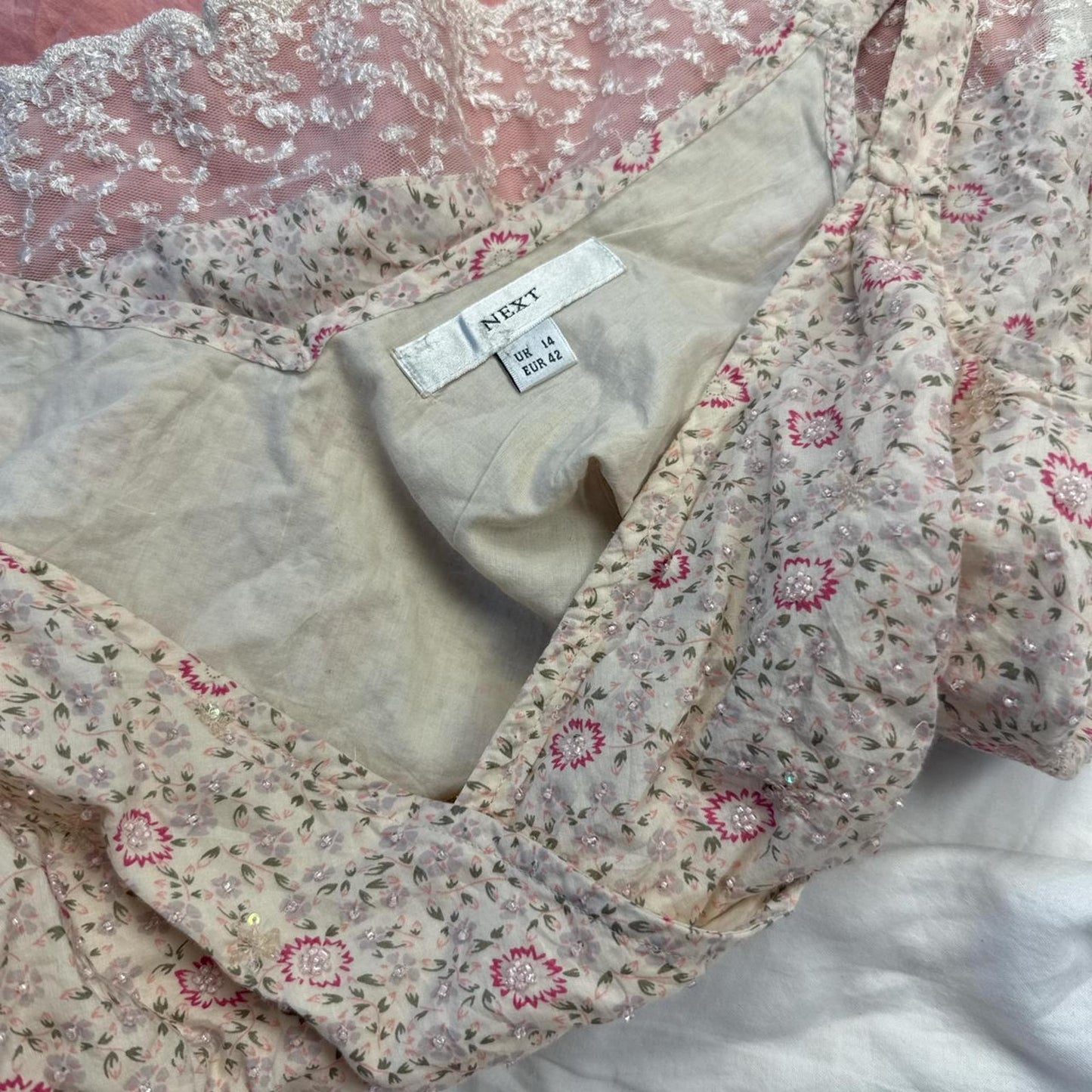 Floral wrap babydoll tank top -  size L from NEXT