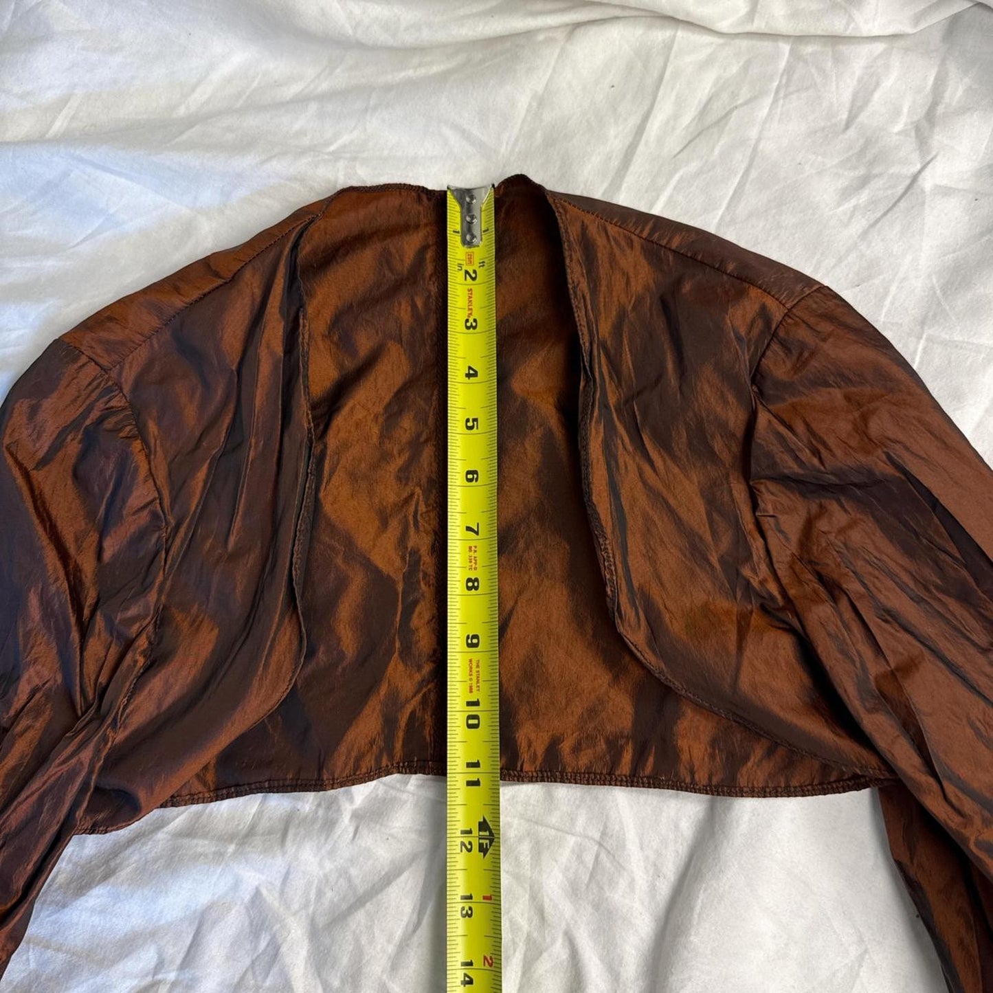 Iridescent 90s y2k brown vintage bolero - size XS