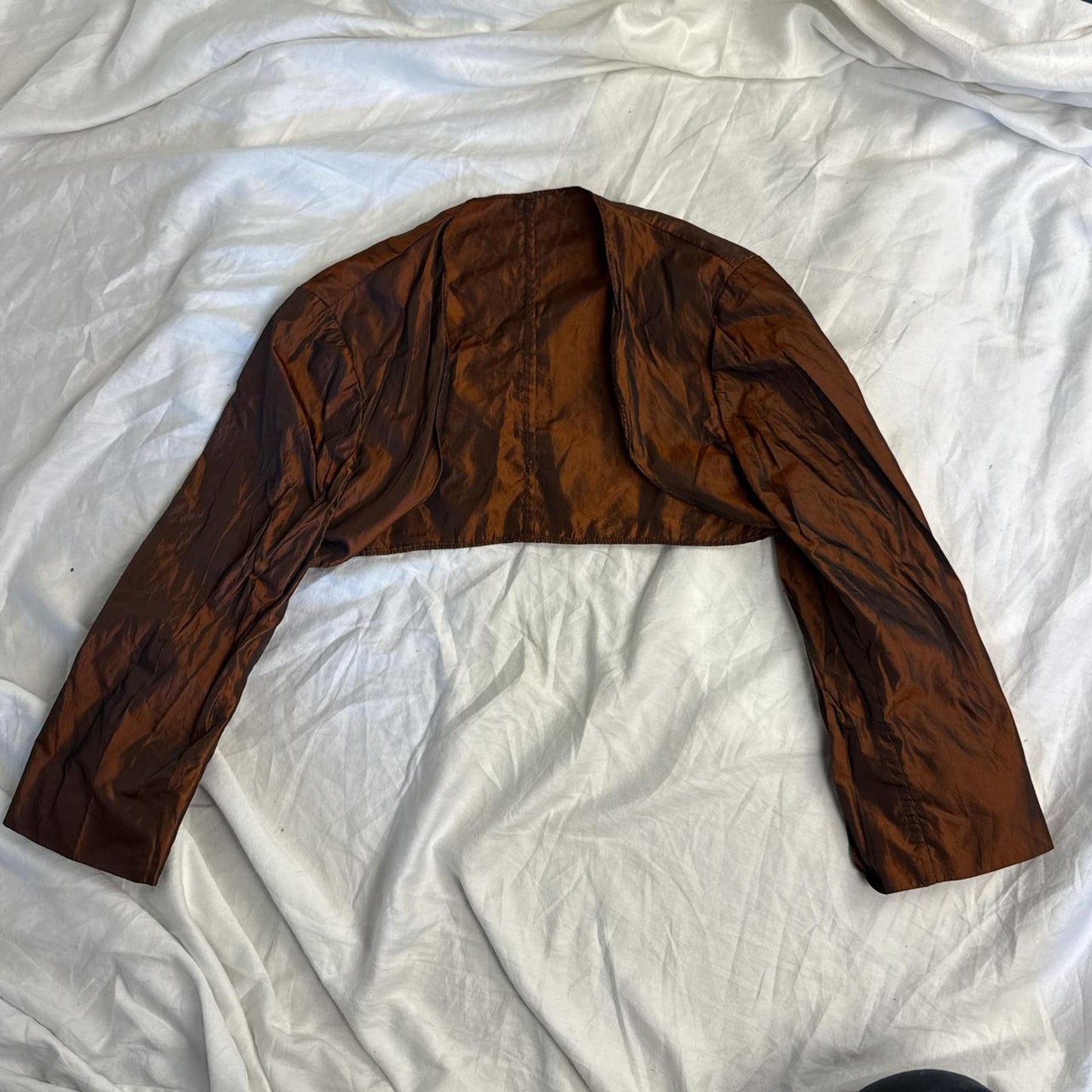 Iridescent 90s y2k brown vintage bolero - size XS