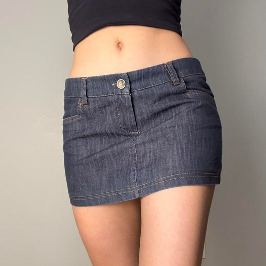 Mini low rise denim skirt - size S from Miss Republic