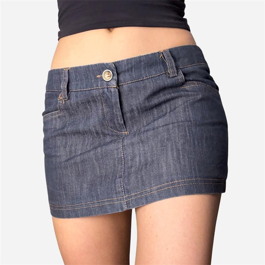Mini low rise denim skirt - size S from Miss Republic