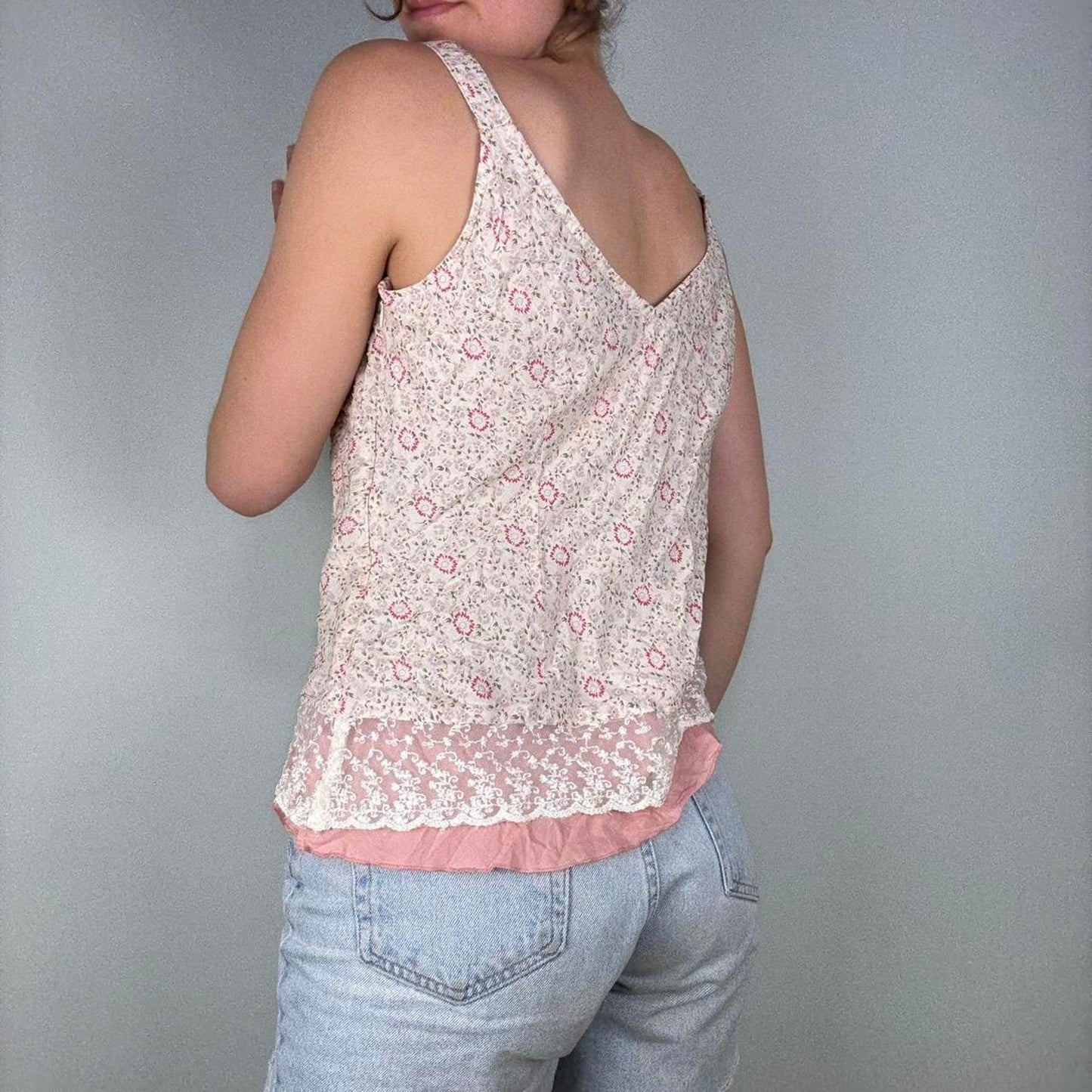 Floral wrap babydoll tank top -  size L from NEXT