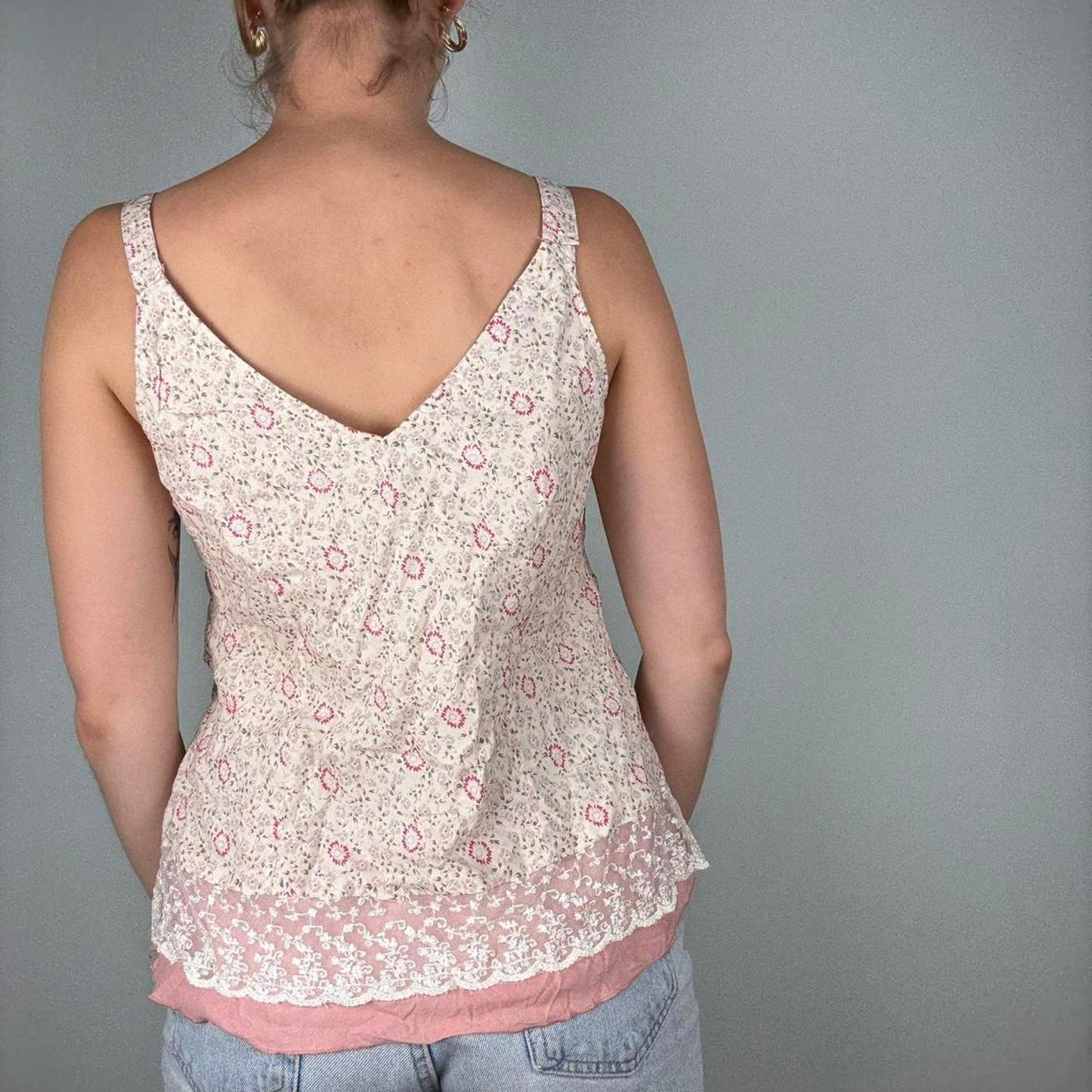 Floral wrap babydoll tank top -  size L from NEXT