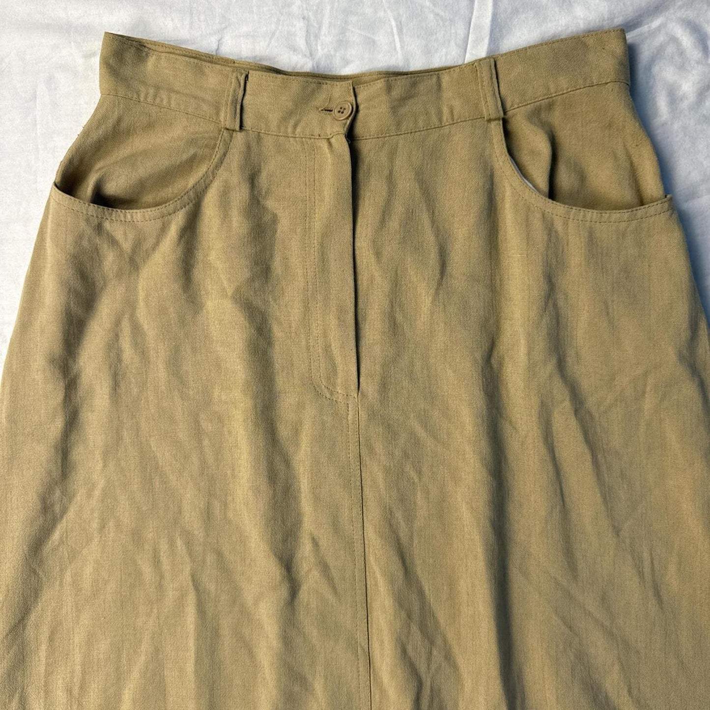 Tan vintage maxi skirt lightweight - size M