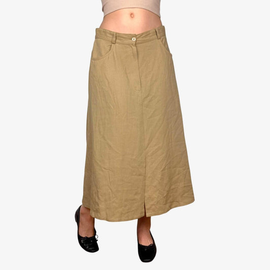 Tan vintage maxi skirt lightweight - size M