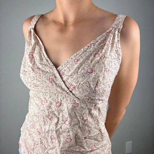 Floral wrap babydoll tank top -  size L from NEXT